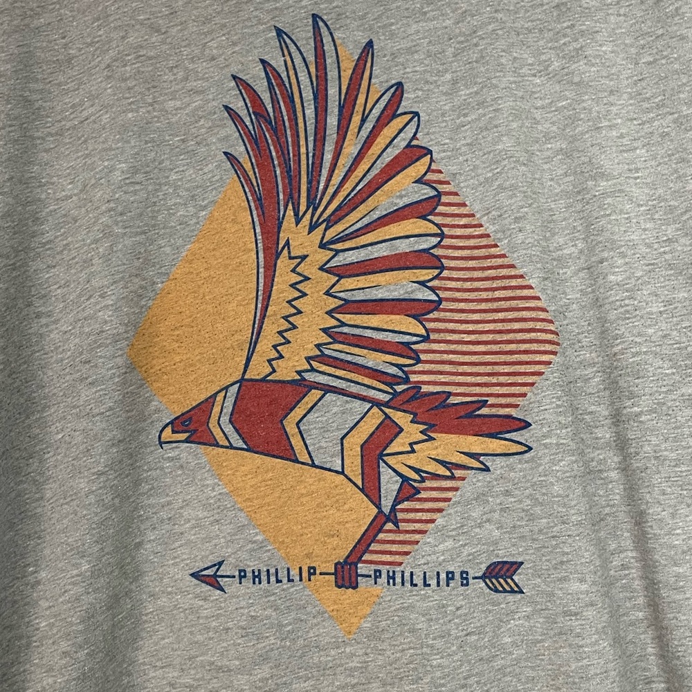 Next Level heather grey Phillip Phillips graphic 2016 tour band tee sz M